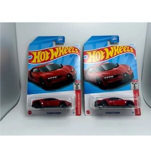 Hot Wheels Bugatti Lot Of 2x - Quarter Mile Heros ‘16 Bugatti Chiron Red 2/5 New